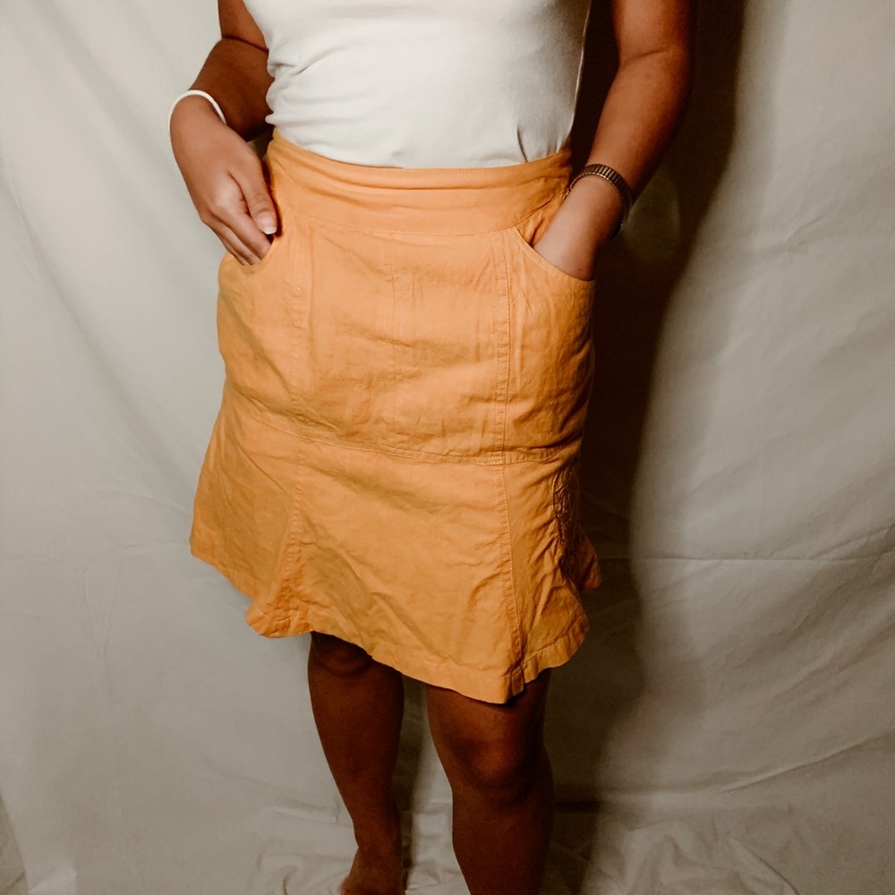 Boutique Yellow Peplum Skirt
